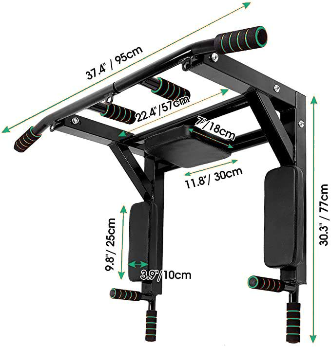 Steel Pull-Up Bar Wall-Mount Multi-Grip